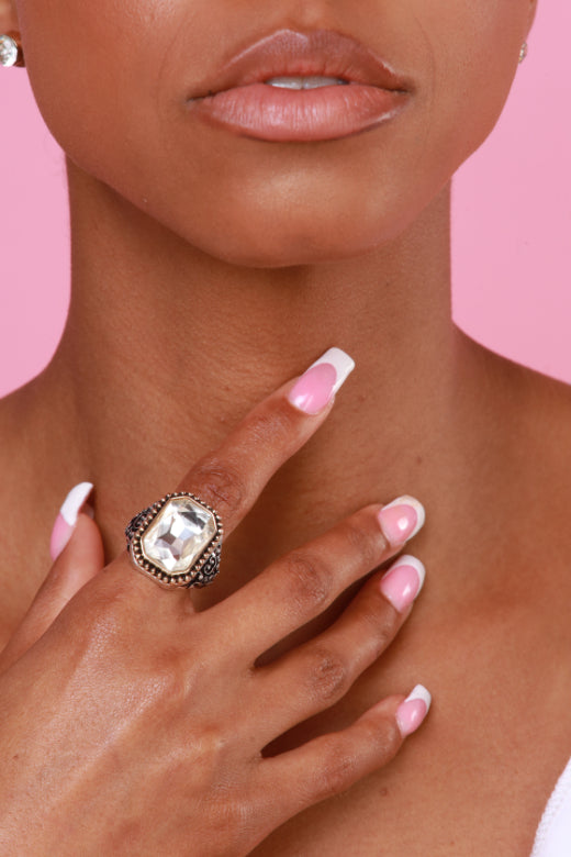 Somebody To Love Adjustable Rhinestone Statement Ring